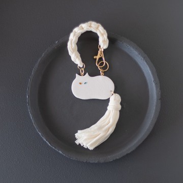 【選擇眼睛顏色】貓 吊飾 / matte white