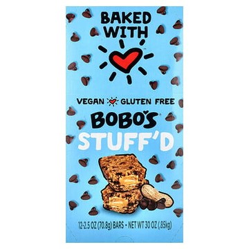 Bobo's Oat Bars, Stuff'd 燕麥能量棒，花生醬巧克力碎，12 條，每條 2.5 盎司（70.8 克）