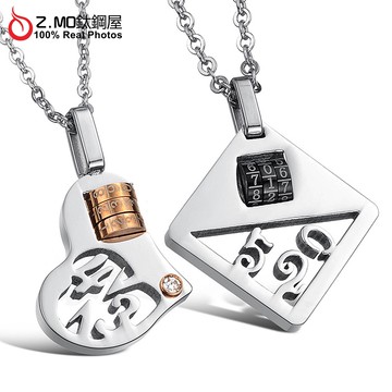 Z.MO鈦鋼屋 情侶對鏈 項鍊 白鋼對鍊 鈦鋼項鍊 愛心項鍊 可刻字 生日送禮 簍空項鍊 情人節禮物【AKY607】