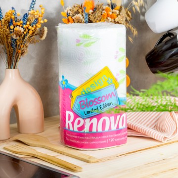 葡萄牙進口彩色印花廚房用紙巾_春天限定超大款1捲(兩層紙張X120張/捲X10組/箱) 春季限定款1入