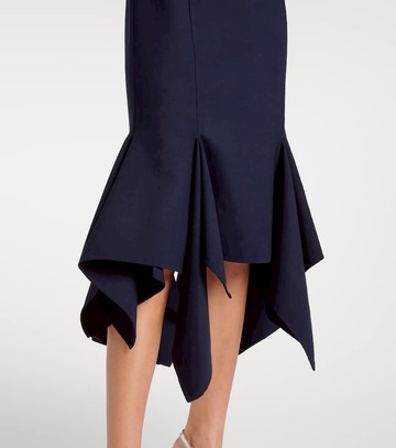 Oscar de la Renta Pleated wool-blend midi dress