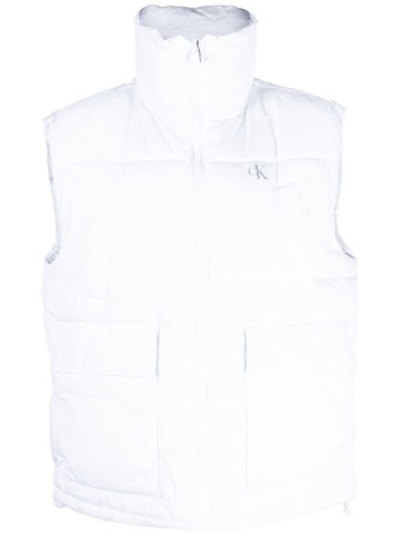 Calvin Klein Jeans - logo-print padded gilet - women - Polyester/Polyamide/Polyester - M - White