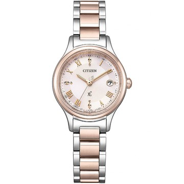 CITIZEN XC 輕奢光 櫻花粉紅金 超級鈦 光動能電波女錶 百貨周年慶 ES9496-64W