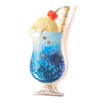 【Palnart Poc 官方正品】PB157 夜空冰淇淋奶油蘇打汽水 胸針 クリームソーダの夜 可改項鍊