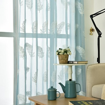 繡花韓式成品窗紗白色羽毛窗簾紗紗簾定制客廳臥室飄窗透光窗紗