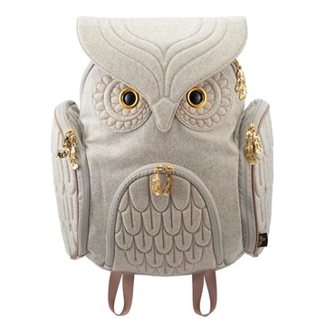 Morn Creations｜原廠正版明星示範貓頭鷹後背包 OW-321 淺灰 (L)