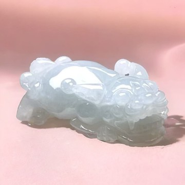 【招財神獸】冰種翡翠精雕三毛貔貅 | 天然緬甸玉翡翠A貨 | 送禮