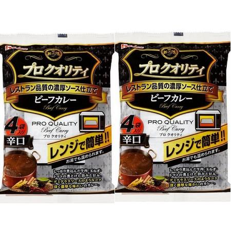 ハウス食品 プロクオリティ ビーフカレー　辛口　4袋入り ×２個