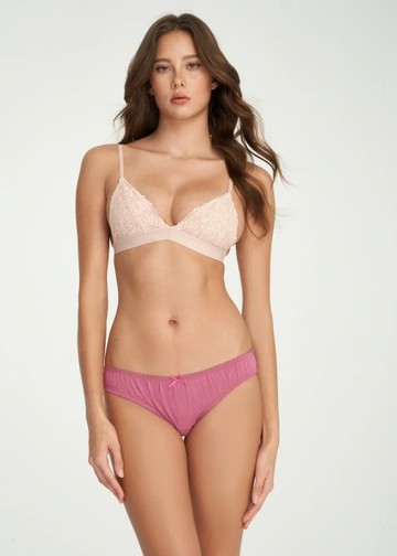 微光日記．花苞低腰三角內褲(深玫瑰粉)