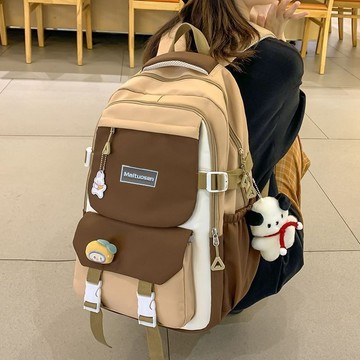 免運🌞新款雙肩包女 ins高顏值書包 高中初中大學生女大容量雙肩包 簡約休閒揹包