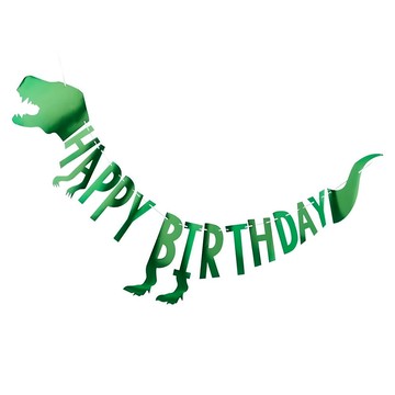 恐龍拉旗 生日派對裝飾  270cm  270m  綠色  1個