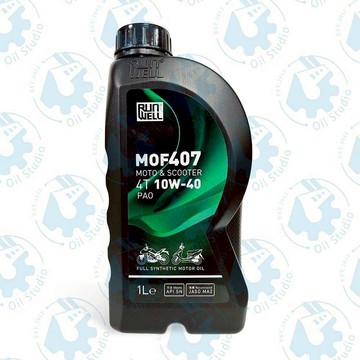 《油工坊》【整箱12入】MOF407 4T 10W40 最新包裝 全合成 機車 1L SN PAO