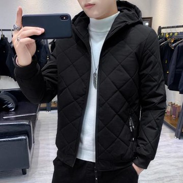 黑色棉衣男士外套冬季新款青年學生韓版潮流羽絨棉服冬裝加絨棉襖