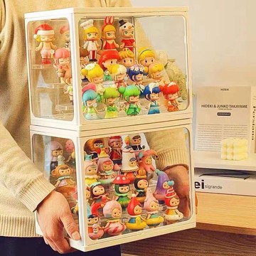 展示架 收納盒 整理盒 置物架 透明玻璃擺櫃泡泡瑪特展示盲盒架子手辦墻樂高玩偶收納置物架 BR6Y