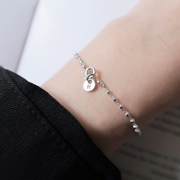 925純銀 點點雨珠 刻字 手鍊 免費送禮包裝