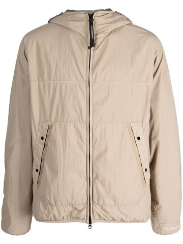 C.P. Company - zip-up hooded jacket - men - Polyamide/Polyamide/Polyester - 50 - Brown