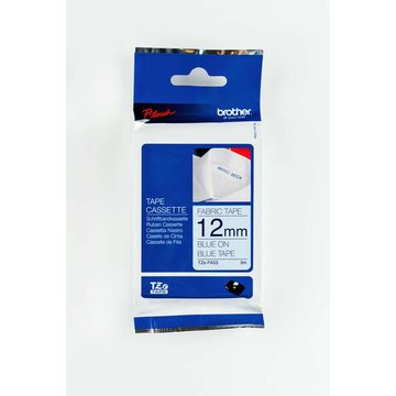 【 BROTHER】JP 兄弟牌  粉藍布藍字 12mmx3M 燙印布質標籤帶 / 包 TZe-FA53