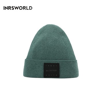 毛線帽【ISW】悉心界針織翻邊毛線帽-綠色 (三色可選) 男女可戴