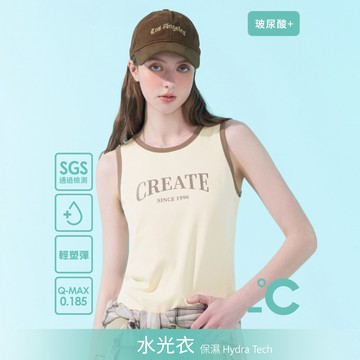 SO NICE【水光衣系列】撞色邊字母印花玻尿酸涼感背心上衣