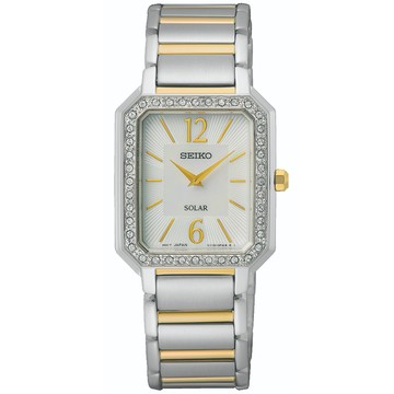 SEIKO 精工 CS系列 太陽能 方形晶鑽腕錶 25mm (V115-0DE0GS/SUP466P1)