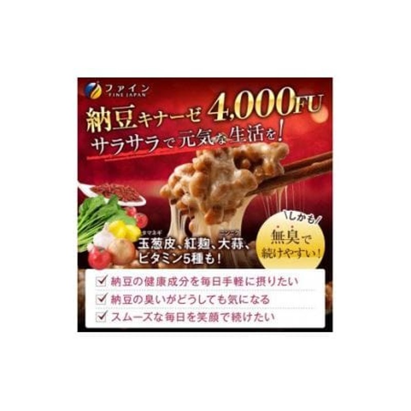 77%OFF!】 サプリメント 納豆キナーゼ ファイン ビタミン 2ヵ月分 ニンニクエキス 紅麹エキス