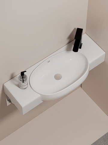 免運 公司貨 洗手盆 陶瓷盆 小戶型洗手盆 臺上盆 小戶型掛墻式陶瓷洗手盆窄邊超長墻角洗臉盆衛生間陽臺掛盆洗漱池工廠現貨直銷 售後保障 全館八折 51laa