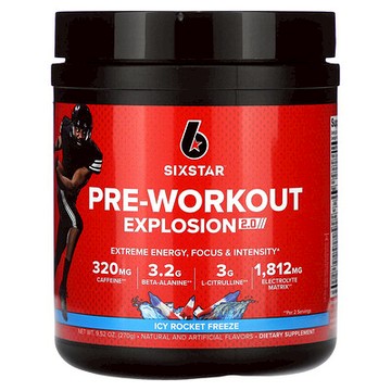 SIXSTAR, Pre-Workout Explosion 2.0，冰爽火箭口味，9.52 盎司（270 克）