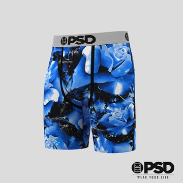 【PSD Underwear 官方旗艦店】FLORAL- 平口四角褲 -水晶花-藍色