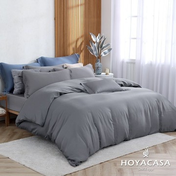 HOYACASA 300織天絲床包四件組 薄被套/兩用被套- 星辰銀