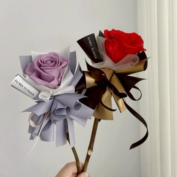 【Flora Flower】單支永生玫瑰-紫紅色系