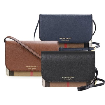 BURBERRY 巴寶莉 新款經典格紋WOC款拼色翻蓋肩背斜背/手拿包(多色)