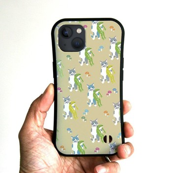 握把式 iPhone 手機殼 甜蜜夥伴 柔和黃灰