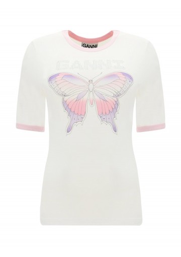 Ganni - Butterfly T-shirt - Womens - White