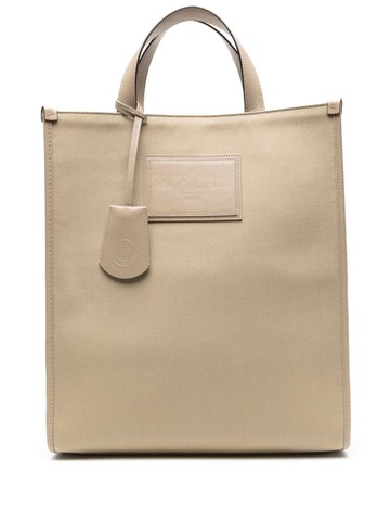 Moncler - logo-patch cotton tote bag - men - Cotton - One Size - Neutrals