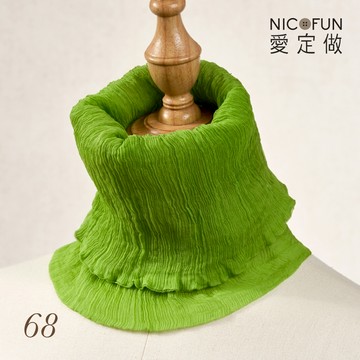 【NicoFun愛定做】海洋森林33 淺青蘋柳葉絲 百搭圍脖 圍巾 100%桑蠶絲 真絲(silk四季圍脖 圍巾 領巾)