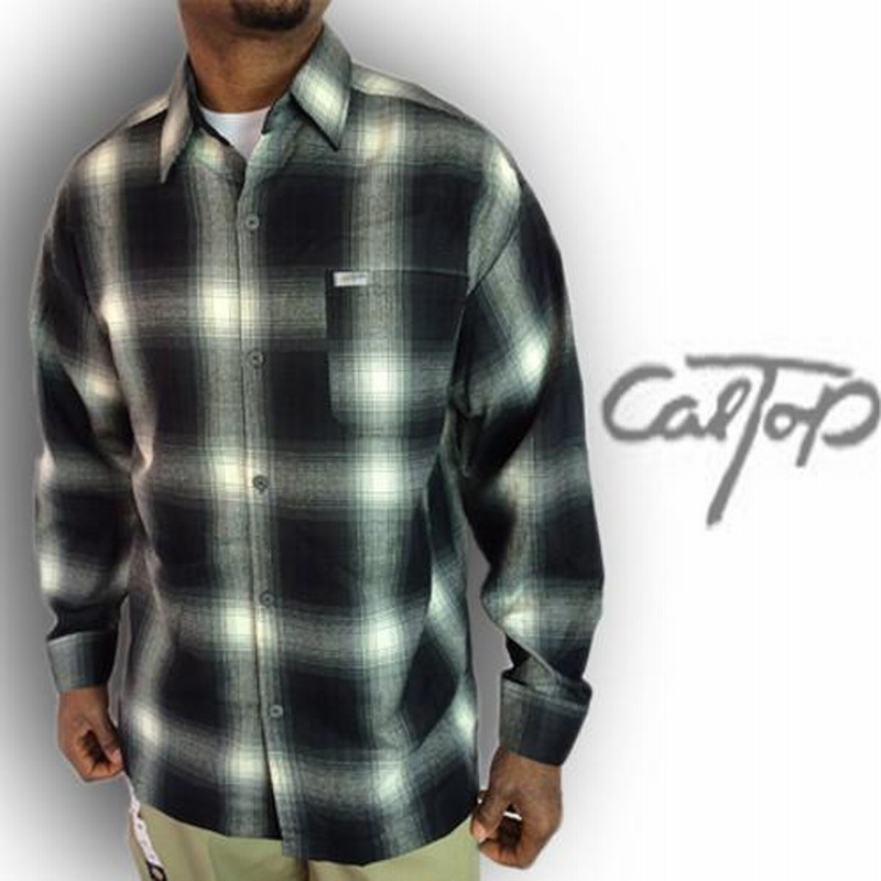 CALTOP キャルトップ ボタン チェックシャツ ブラック 黒 CALTOP キャルトップ ボタン チェックシャツ ブラック 黒