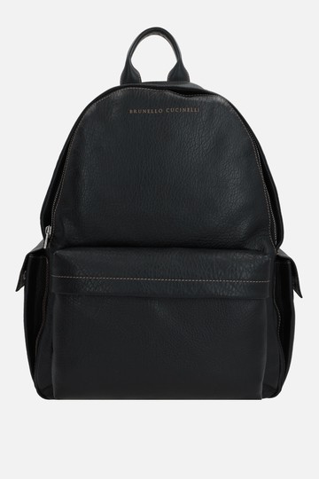 BRUNELLO CUCINELLI grainy leather backpack Man