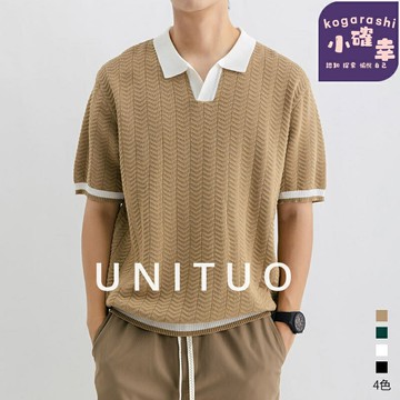 【輕奢高級感】男士Polo衫 男裝T恤 潮牌針織衫 冰絲面料 撞色海鷗領 老錢風設計 商務休閒 夏季透氣