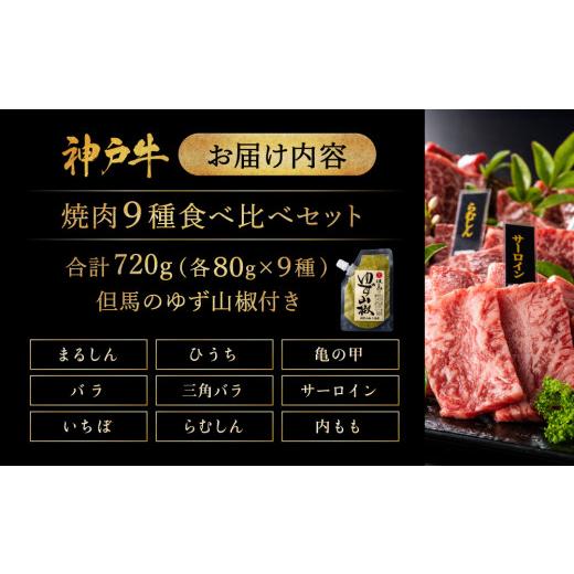 ふるさと納税 兵庫県 加西市 神戸牛 焼肉 9種 食べ比べ セット 焼き肉 バラ 霜降り 牛肉 和牛 お肉 BBQ アウトドア 冷凍