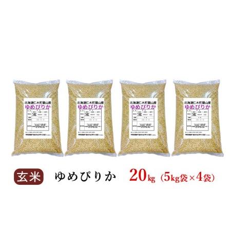 ふるさと納税 銀山米研究会の玄米＜ゆめぴりか＞20kg 北海道仁木町