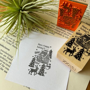 赫克塞爾小屋與冬日森林印章