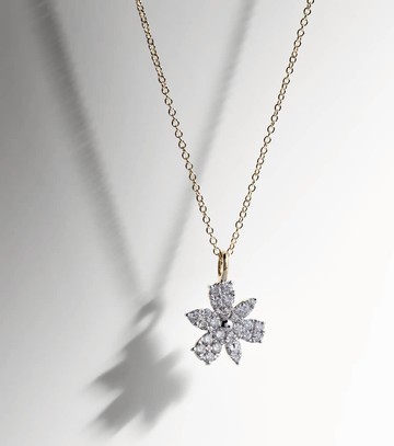 Stone and Strand Magnolia 14kt gold necklace with diamonds