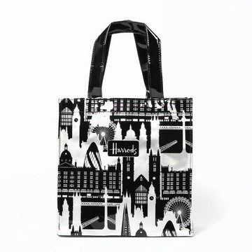 歐美時尚印花PVC防水環保購物袋收納袋大容量男女簡約手提包袋