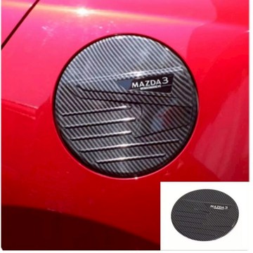 適用於適用於馬自達3 mazda3 油箱蓋碳纖維紋路飾板 碳纖維改裝 4代馬3改裝 油箱蓋碳纖維飾板 防刮飾板