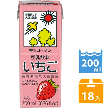 龜甲萬 龜甲萬豆乳-草莓風味 (200ml*18入)