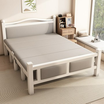 附發票/免運 折疊床單人床簡易家用午休1米5雙人床主臥成人租房小床鐵藝硬板床 YJ/AL 公司貨 快速出貨