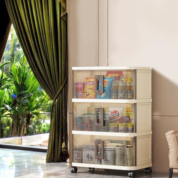 Mr.box  70面寬拉門式摺疊三層收納櫃-附滑輪  兩款可選