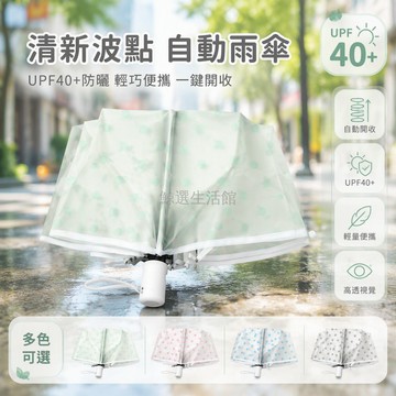 台灣出貨 透明波點雨傘 自動開合長柄傘 學生通勤防潑水 圓點印花設計 白色手柄