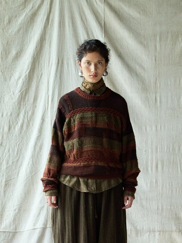 復古文青 / 羊毛混紡針織上衣 / 提花毛衣