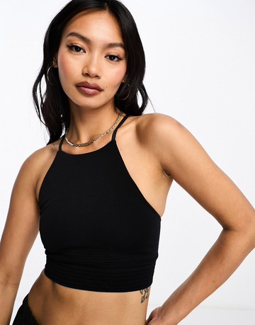 Whistles jersey studio sports vest top in black